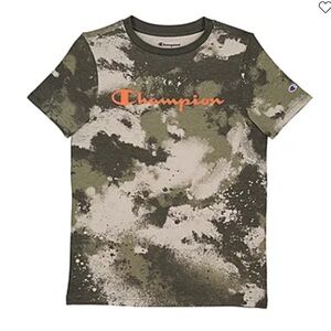 NWT Champion Boys Crew Neck Short Sleeve Graphic T-Shirt Artic Cold Beige
